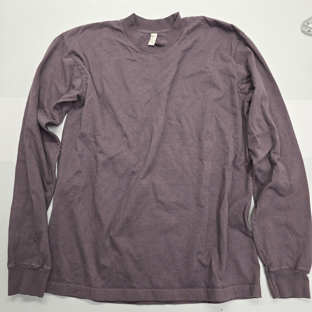 Los Angeles Apparel 1807GD‎ Mens Purple Long Sleeve Cotton T-Shirt Size M